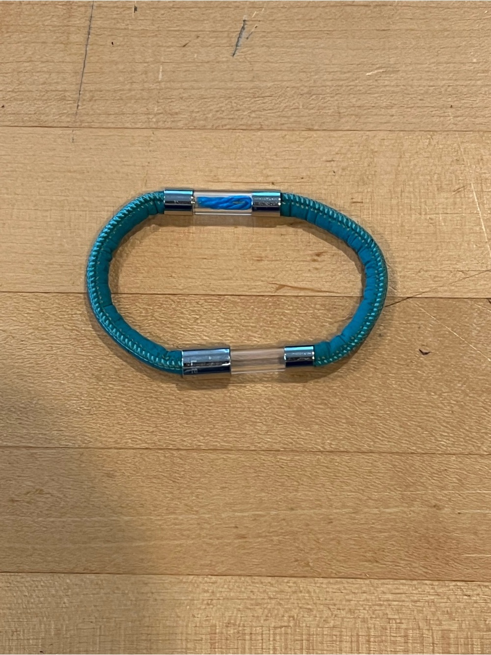 Ledgend Sea Tutrle Teal Rope Bracelet with Silver Accents Magnetic